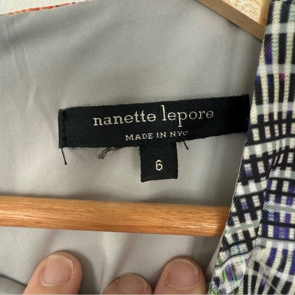 Anthropologie Nanette Lepore Sheath Dress Floral Stripes Artsy Boho Size 6 - Picture 6 of 10